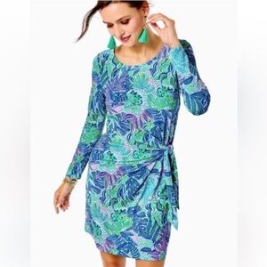 NWT Lilly Pulitzer Bryson Long Sleeve Dress Holiday In The Sun Size XXL